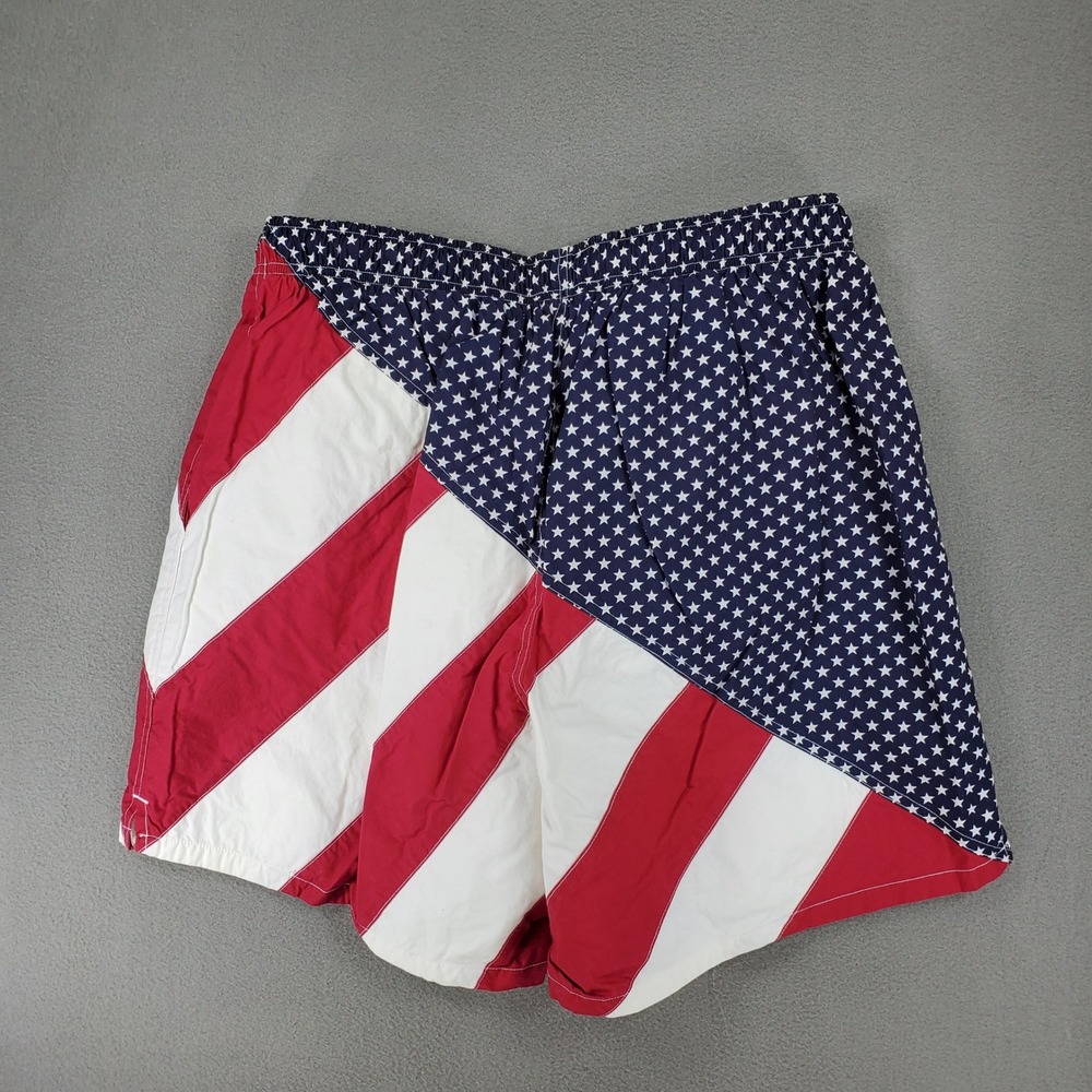 Tommy Hilfiger Swim Trunks Sz L Multi Color Stars Stripes Patriotic Flag Vintage - Picture 4 of 6